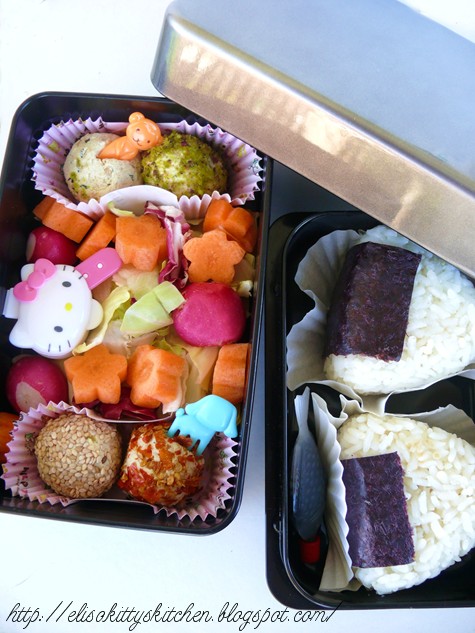 Bento box con polpette di tofu