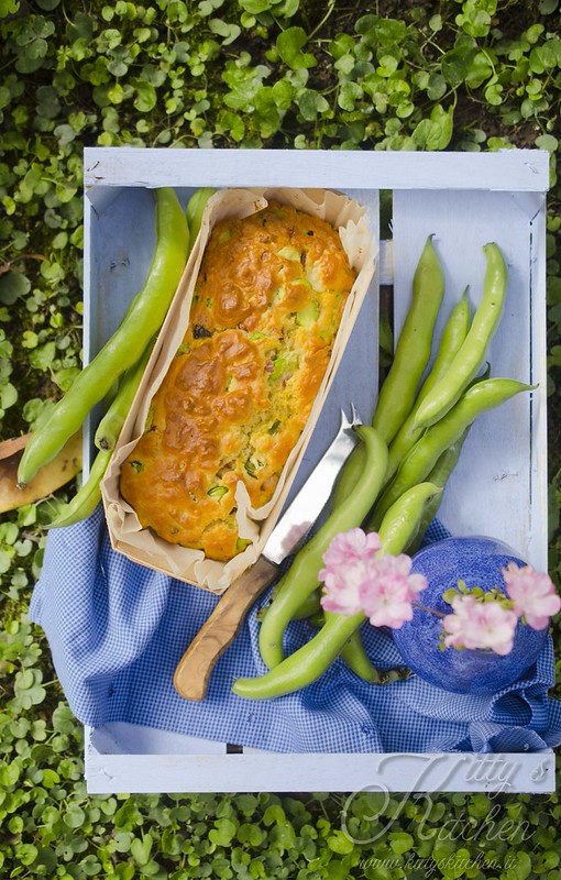 Cake fave, pecorino e pancetta