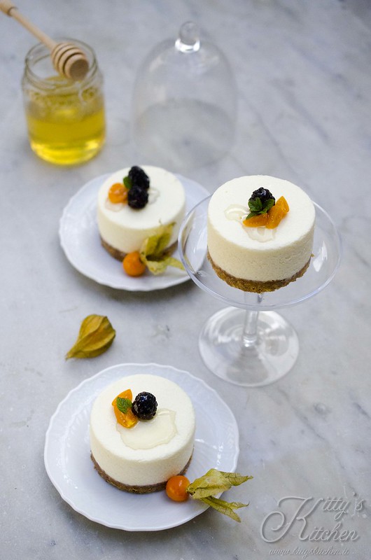 Cheesecake senza cottura al cioccolato bianco e miele
