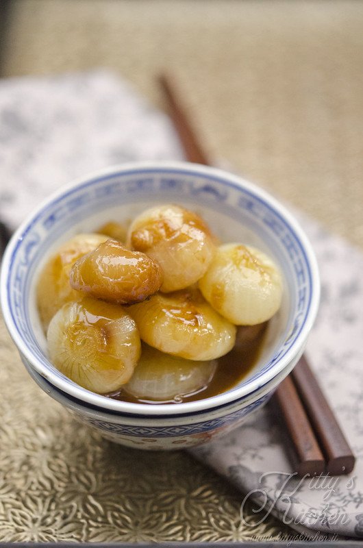 Cipolline in agrodolce con sakè