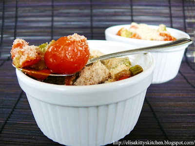 Crumble con verdure di primavera e grani di senape
