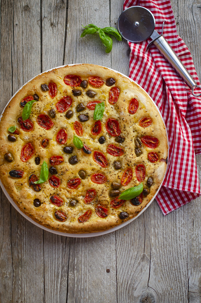 Focaccia con patate crude