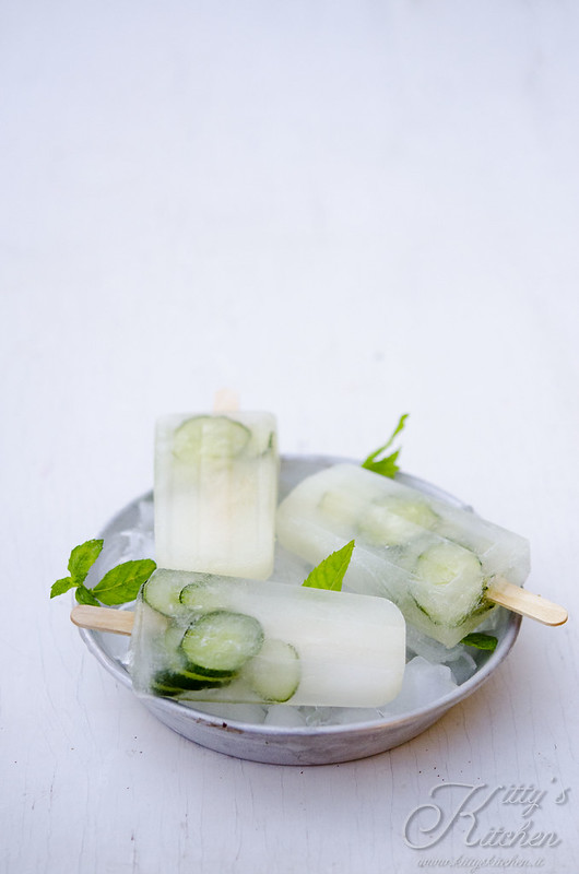 Ghiaccioli al limone, cetriolo e menta