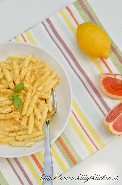 Maccheroncini al pesto di agrumi per “Fornelli da Chef”