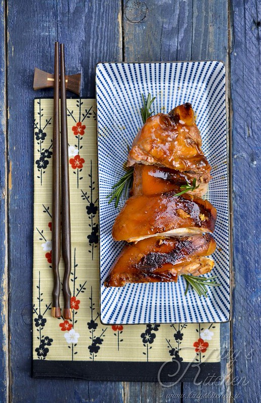 Maiale affumicato al bbq con salsa teriyaki