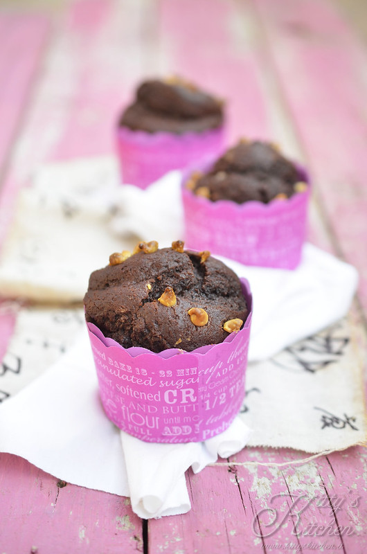 Muffin al cacao e cioccolato bianco