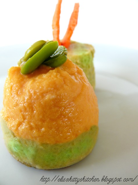 Piccoli Flan di fave e carote