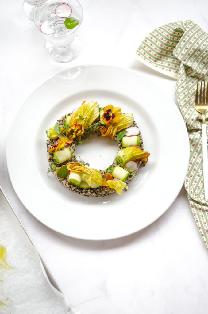 Quinoa fiori di zucca e zucchine
