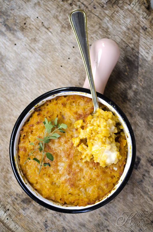 Riso al forno con zucca e tomini
