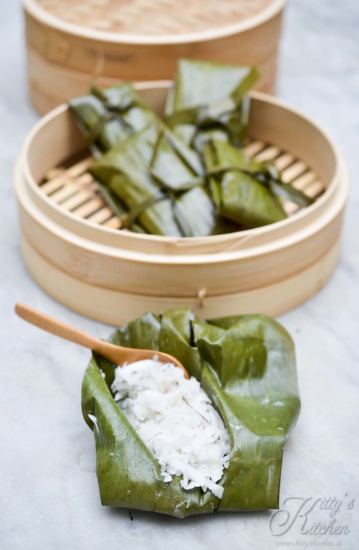 Riso dolce al cocco in foglie di banano