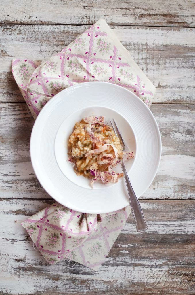 Risotto radicchio variegato e guanciale