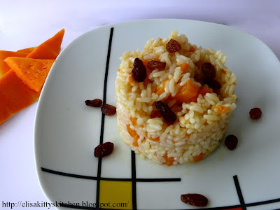Risotto zucca e uva sultanina