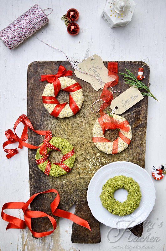 Segnaposto: amaranto soffiato cioccolato e tè matcha