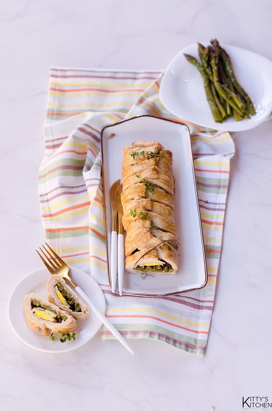 strudel salato uova e asparagi