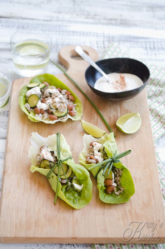 Tacos di lattuga e farro
