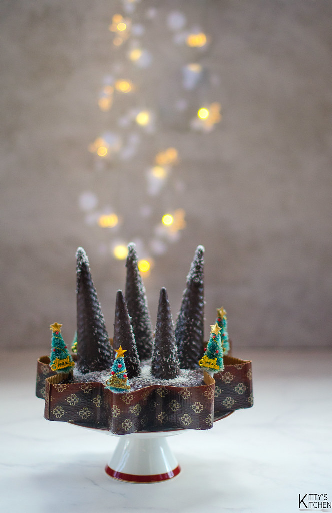 Torta bosco innevato, mandarini e cioccolato
