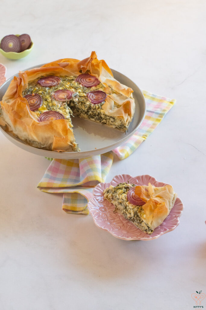 Torta salata con agretti e fiocchi di latte